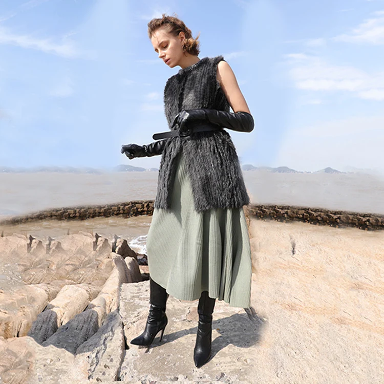 
 Оптовая продажа, отличное качество, экологически чистый Женский дышащий меховой жилет  