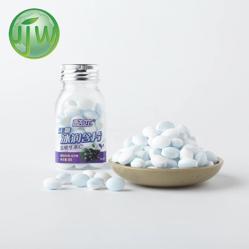 Fruity flavor Oval shape sugar free fresh mint press candy: