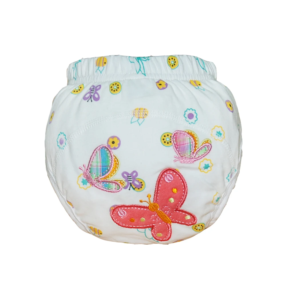 Factory OEM Cute pattern Leak-proof  Reusable  Cotton Baby Infant Potty Training Pants Diaper For Toddler