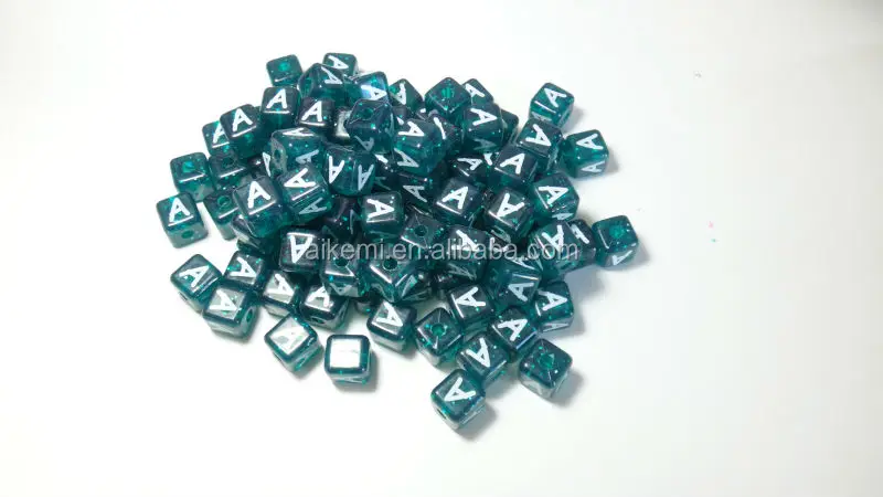 plastic cube alphabet letter beads,plastic single letter alphabet beads with vertical hole,souvenir plastic alphabet beads 12mm