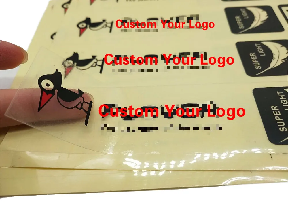 Custom logo printing label transparent adhesive sticker