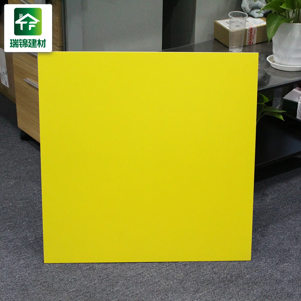 Tiles 60x60 Square Format Matt Yellow Children Room Tile Unpolished Lemon Colored Big Kids For Sale