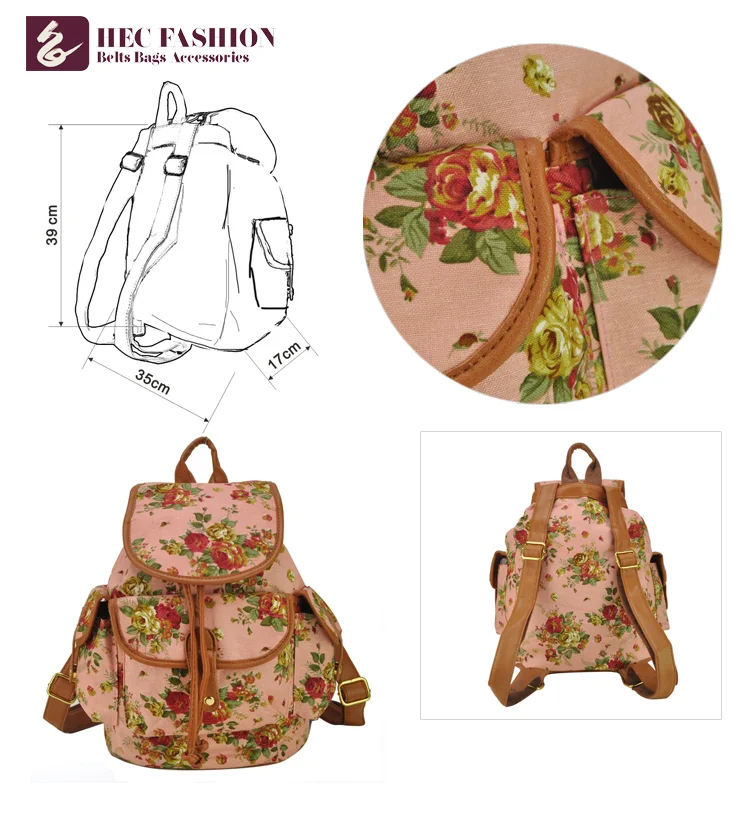 HEC Manufacturer Import Goods From China Fashion Children School Canvas Backpack