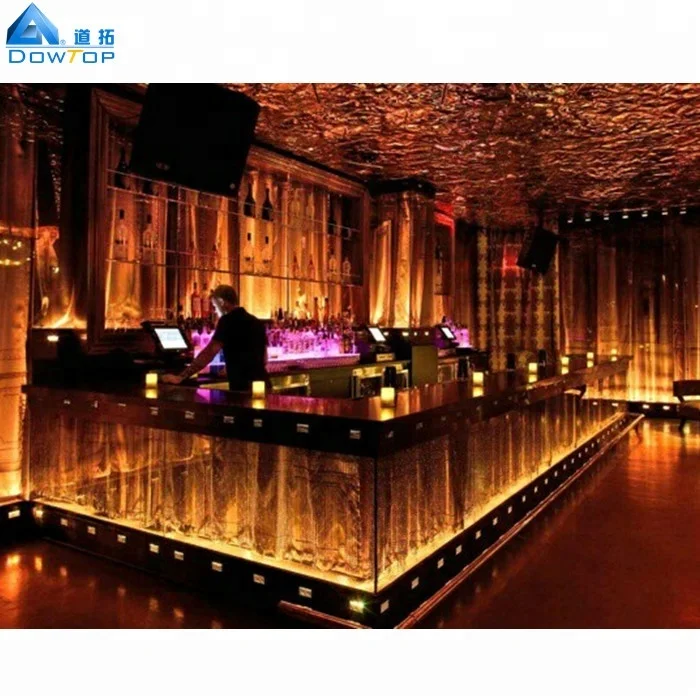 
Color changing night club lighting bar glowing illuminated led light table bar counter design 