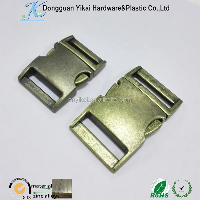 high quality wholesale antique brass buckle for dog collar, side release buckle