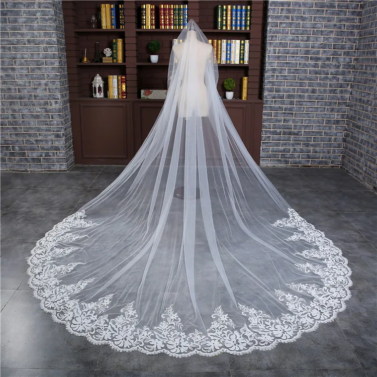 
3m long bridal veil China Cheap Ivory Bridal Veils One Layers Simple Tulle Wedding Veils 