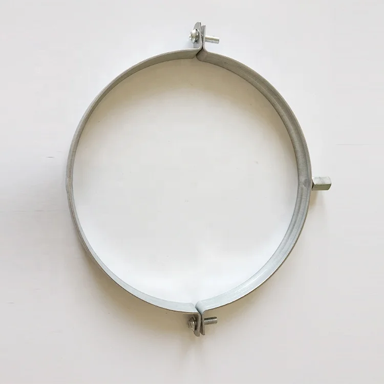 Galvanized adjustable metal pipe clamp assembly