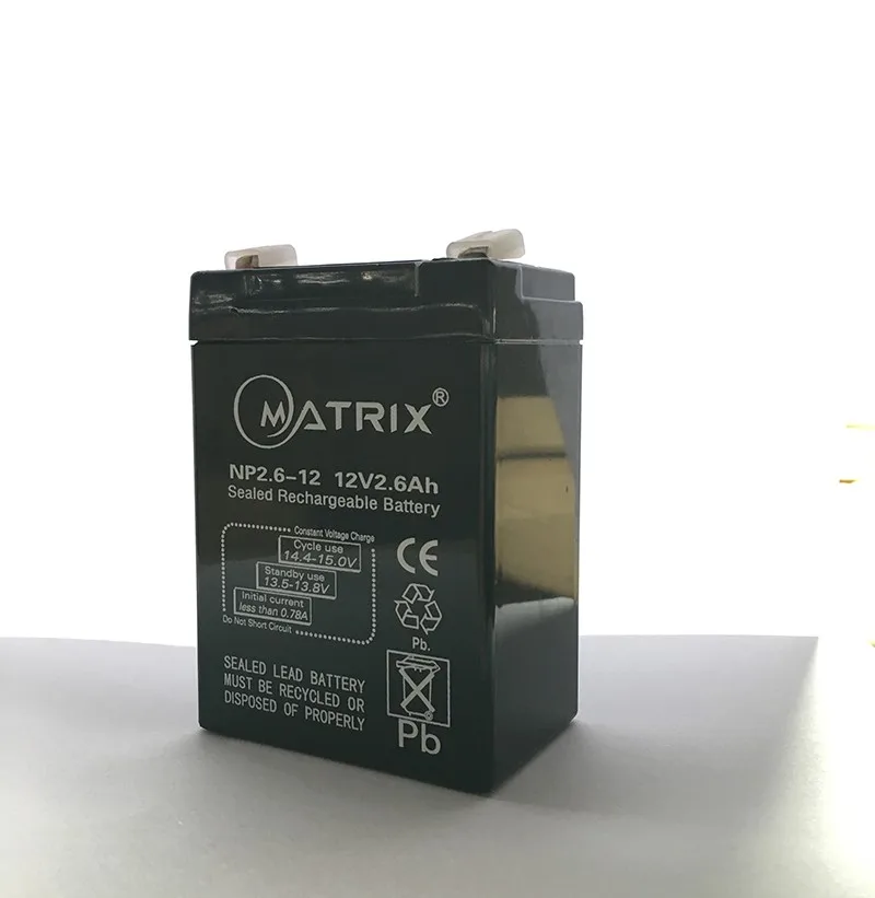 
Matrix Brand/Sealed Lead acid/ Emergency light/Rechargeable/UPS battery/12V2.6AH 