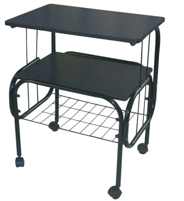 wooden TV stand metal tube TV trolley with wheels