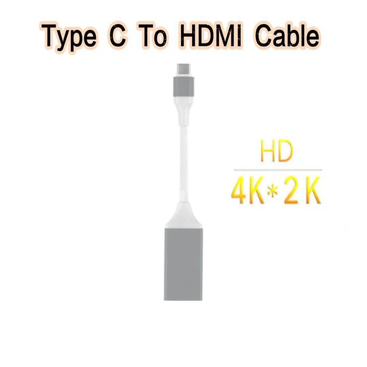 USB 3.1 Type C To HD MI Adapter Cable Male To Female USB-C To HDTV 1080P Converter For Macbook Chromebook Pixel