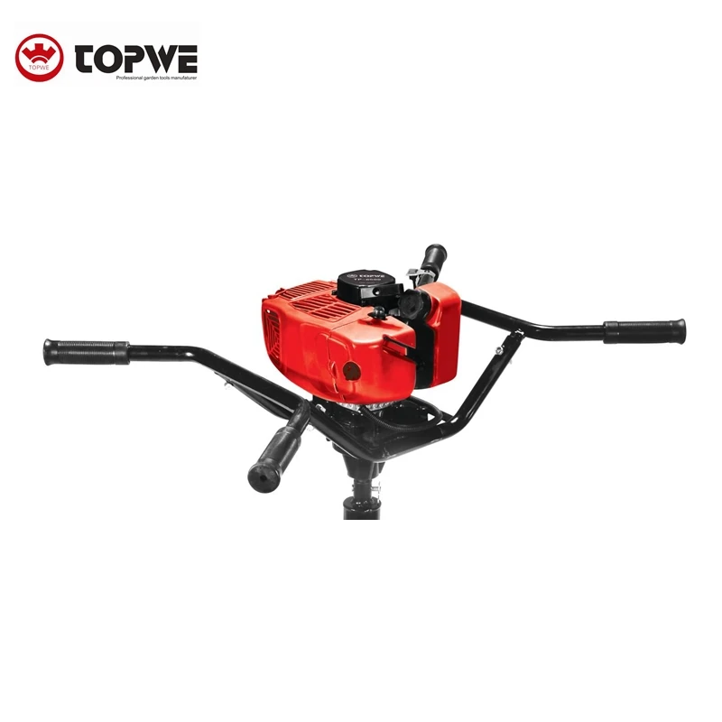 TOPWE Custom Logo Garden Tool 58cc Earth Drill 2-stroke Worm Gear Auger For Earth Drilling