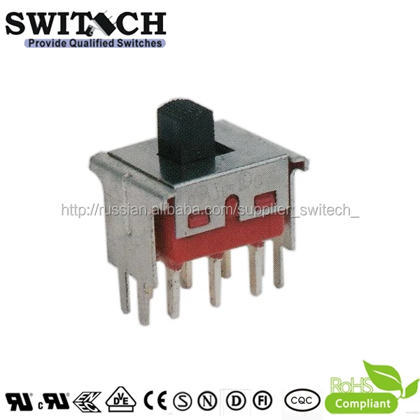 DPDT 4-позиции миниатюрный движковый переключатель