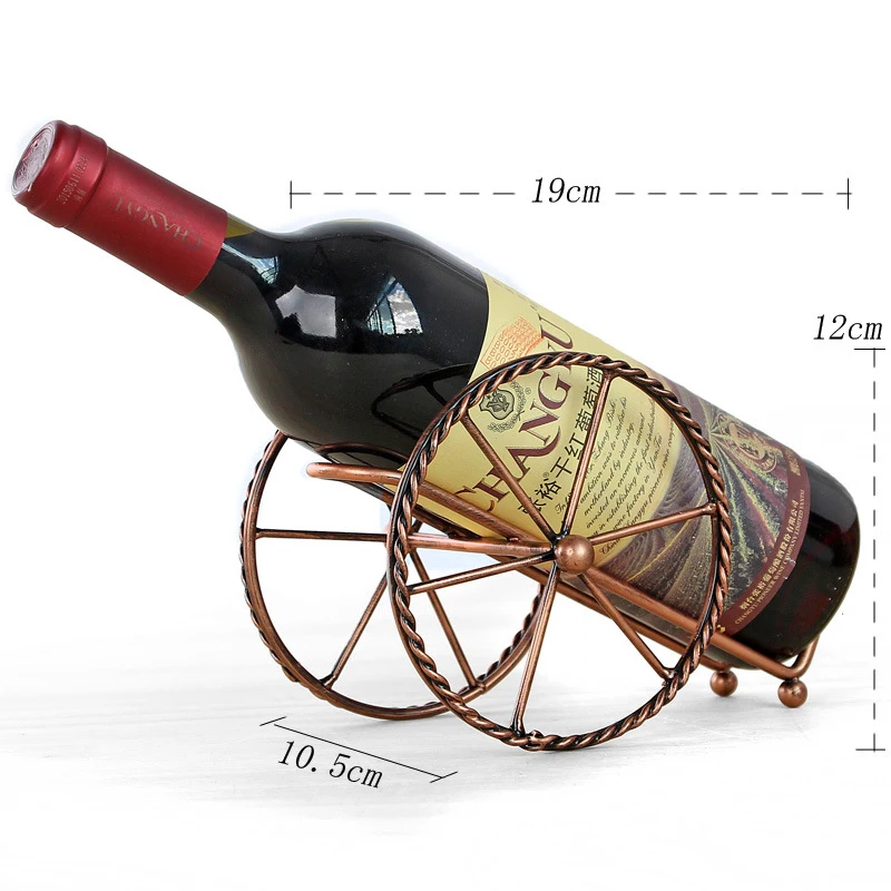 Europe style Metal Wine rack red bronze iron wheels design Wine holder Decoration bar Shelf Beer whisky wine bottles