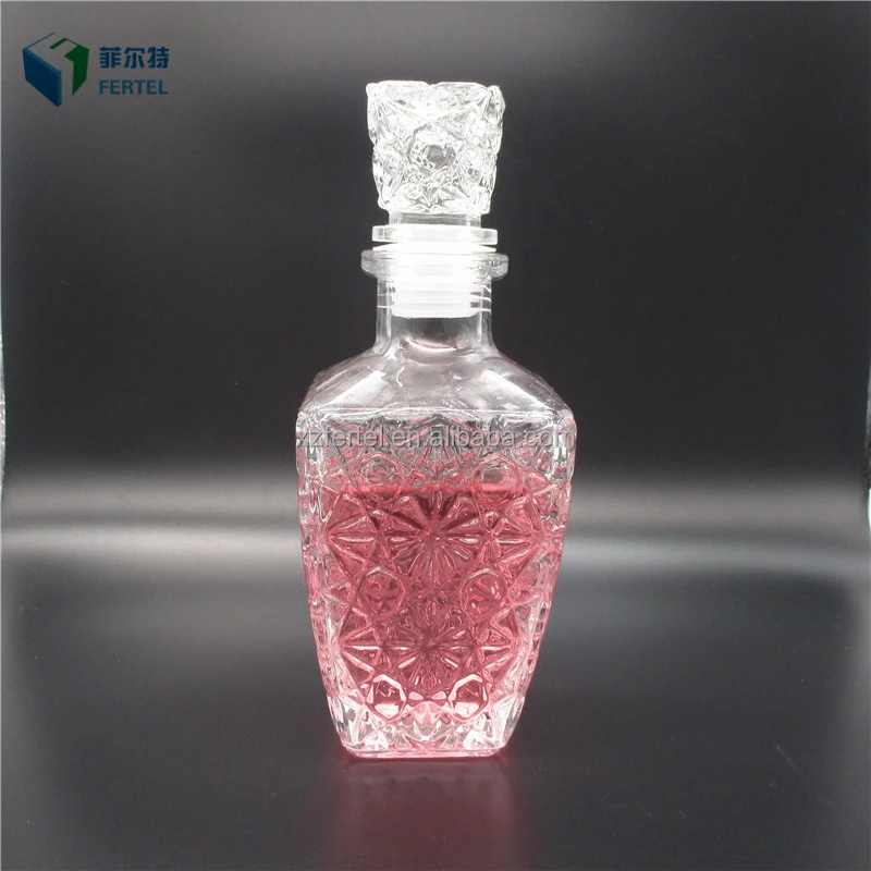 
250ML 500ML 750ML Glass liquor bottle for vodka whisky with glass lid 