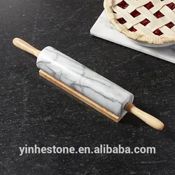 Wholesale Custom  Wooden And Marble Dough Dumpling Rolling Pin For Kitchen