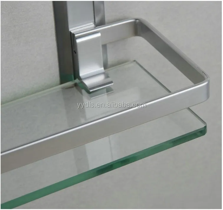 
2001B Aluminum guidea rail 2-tier glass shelf bathroom 