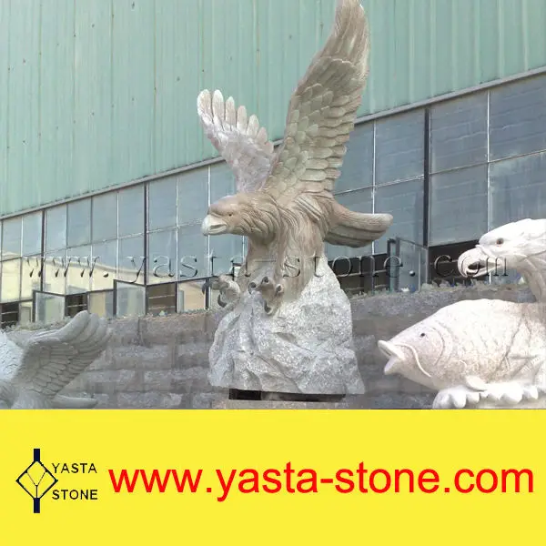 Outdoor Decorative Natural Stone Eagle Sculpture