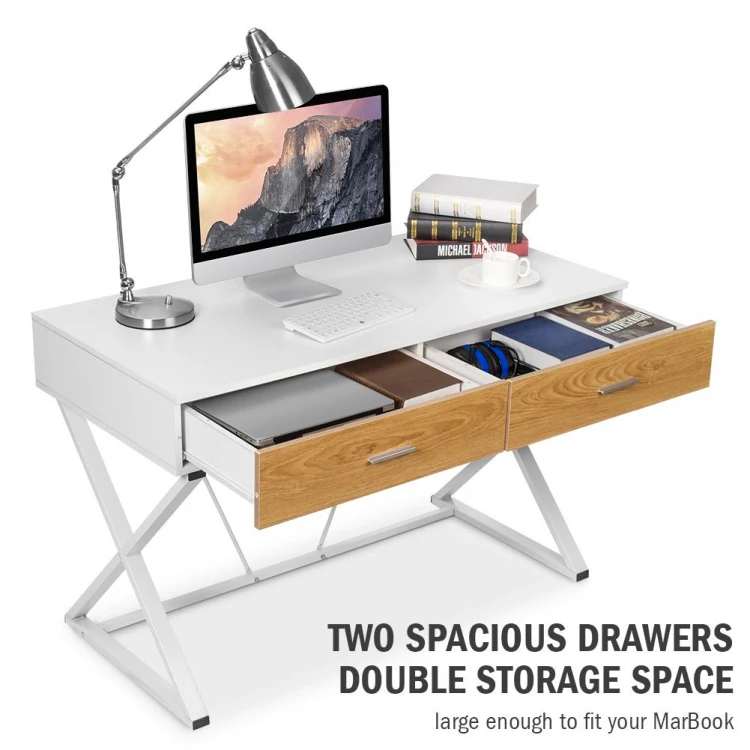 Adjustable Computer Monitor Stand Office Home Computer Desk Table with Drawer