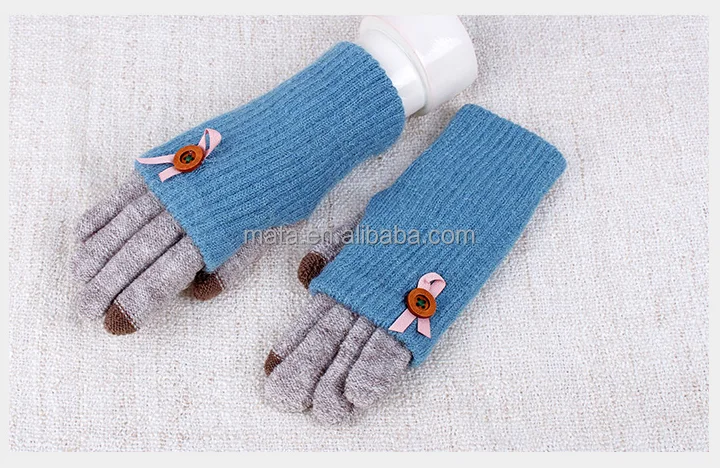 Cute Design Girls Twin Set Touch Screen Gloves for Christmas Gift