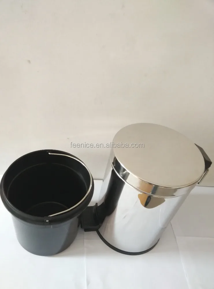 304 stainless steel standing waste bin with pedal