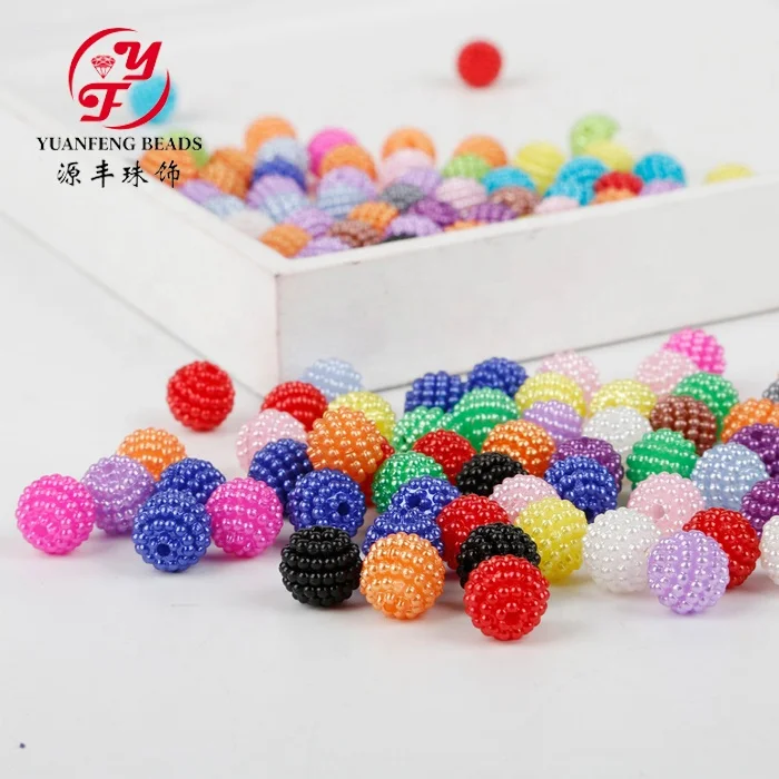 Mix Colorful Openable 10mm Berry Fruit Ball Plastic Decoration Pearls