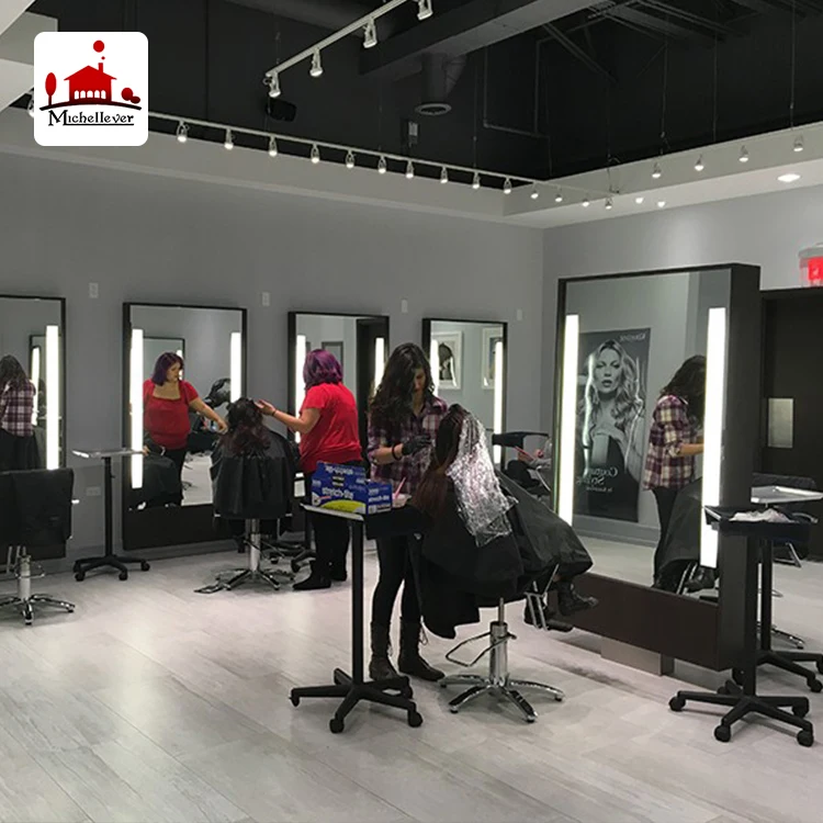 
beauty hair salon furniture equipment mirror station styling mirror haridresser salon led station mirrors with led light 