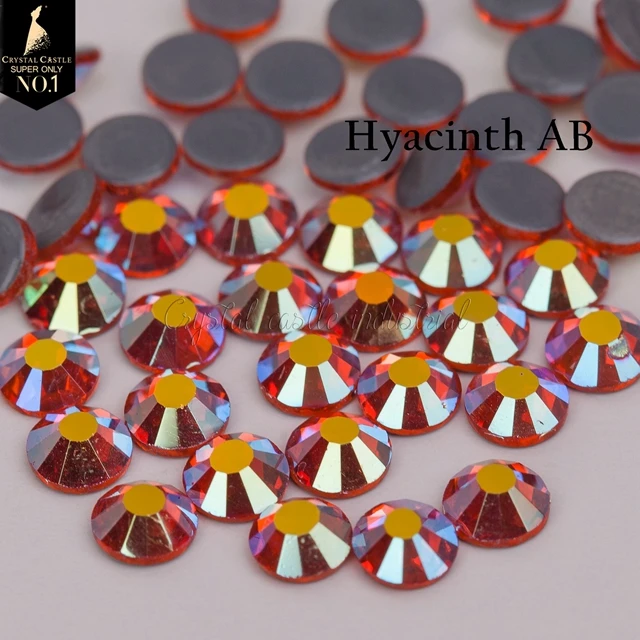 Top Quality Multicolor 16ss Orange Hyacinth AB Handcrafts Accessories Crystal Stone Hotfix Adhesive Rhinestones