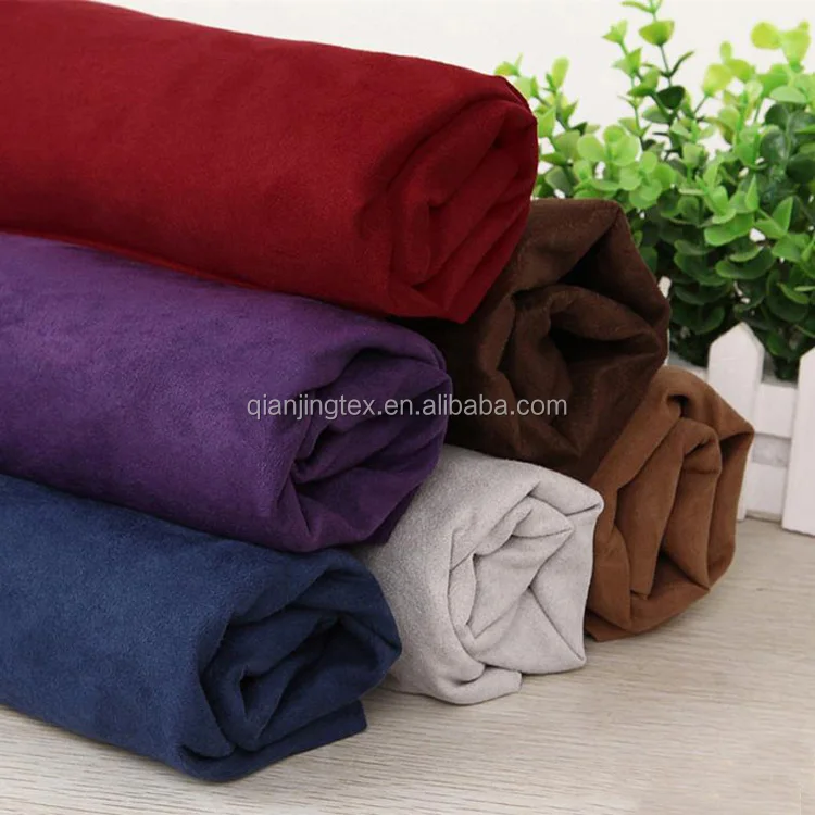 
 Заводская цена, Высококачественная окрашенная ткань из искусственной замши и полиэстера  