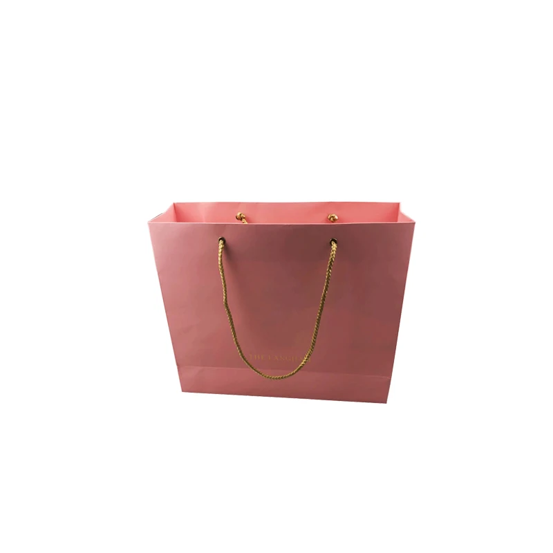 
China Manufacture Pink Color Recycled Gift Paper Bag with Lid 