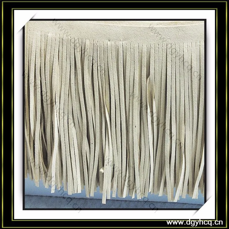 double sided microfiber suede tassel pu suede leather fringe tassel leather tassel for macrame shoe and bag accessories