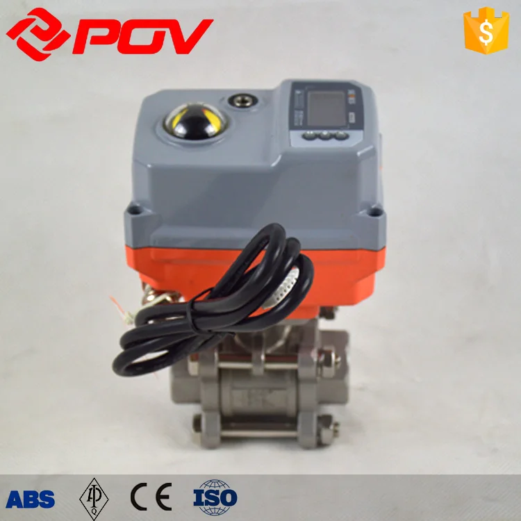 screw type 40mm electric actuator 3pc ball valve