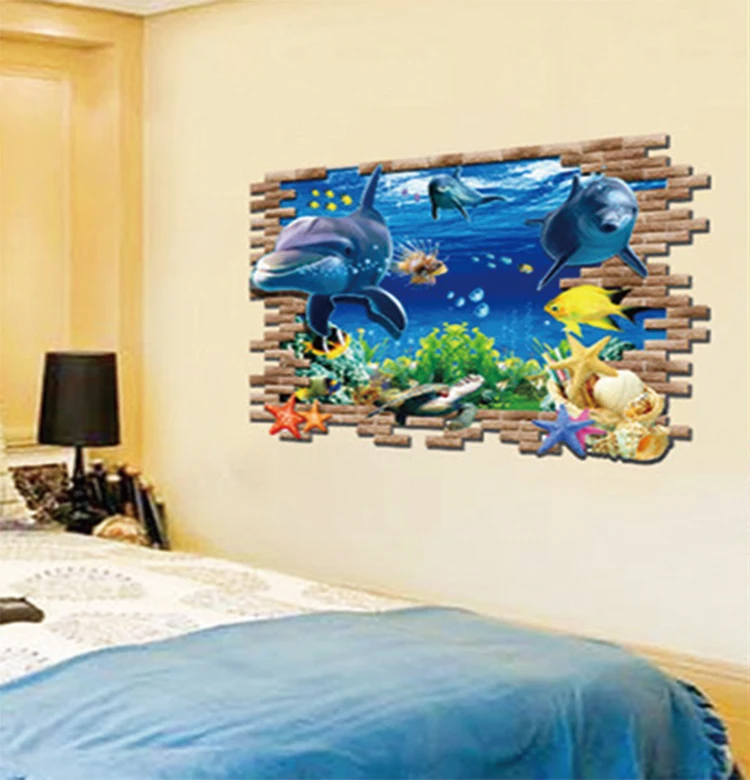 
home decoration 3d sticker mural removable wall decals for kids wall transparent sticker 
