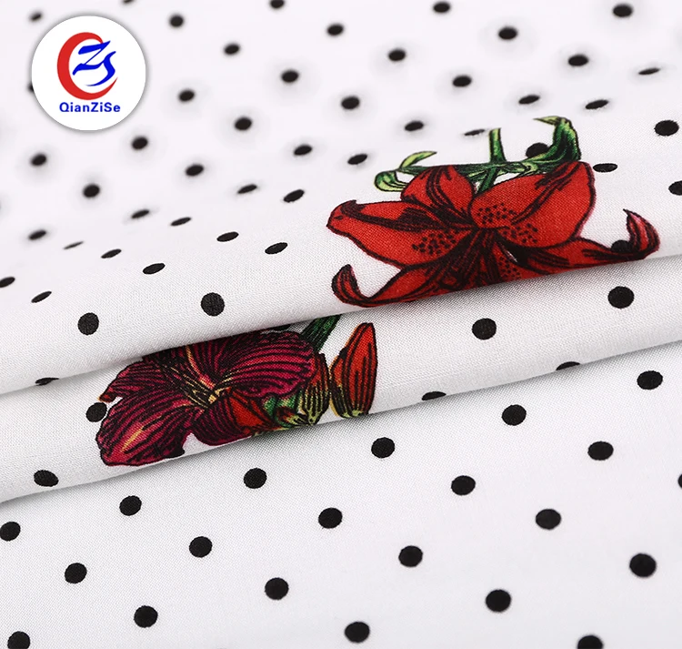 summer dress floral dot print 100% viscose lining fabric per meter rolls