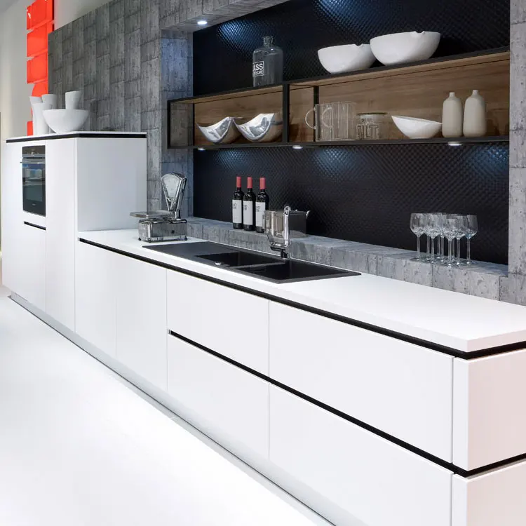 Popular new concept modern kitchen cabinet designs ,handle-less modern kitchen designs