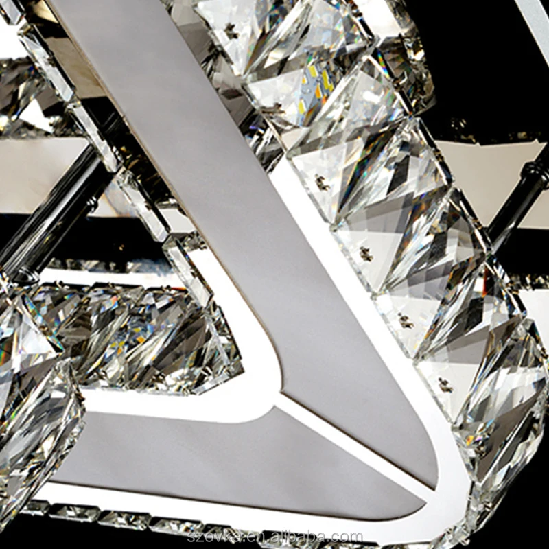 Best new design contemporary luxury rectangular led crystal ceiling lamp lighting