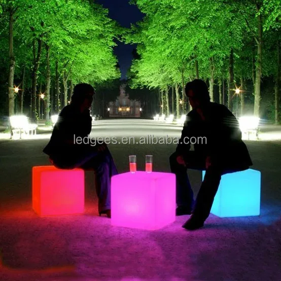 50x50x50cm magic change color plastic led cube chair LED chair LED cube