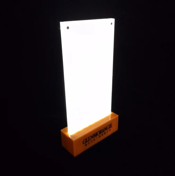 Lincond Led Light Table Menu Stand Power Bank Holder With Acrylic