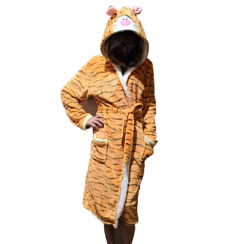 AIMINYZ Wholesale Cartoon Unicorn Nightgown Robe Cheap Nightwear Sleepwear Women Terry Bathrobe Pajama Adult Onesie Girl Men