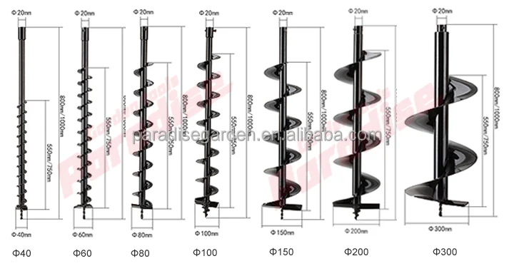 52CC 44F-5 Heavy duty Ground Earth Auger Drill with with 150mm metal blade