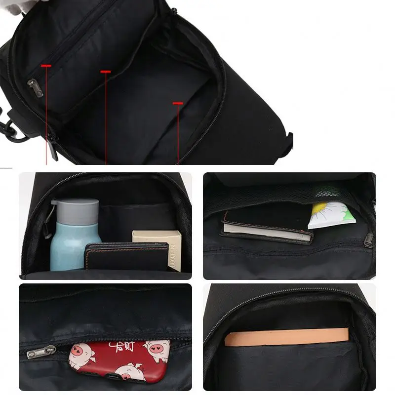 Multilayer Camouflage Waterproof Wear Resistance Leisure Single Sling Bag Chest Bag Crossbody With USB Charge