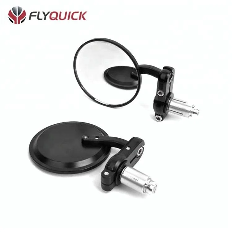 Black Motorcycle Handlebar Bar End Mirror