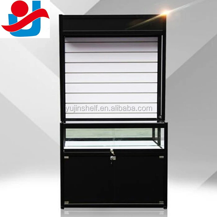 New design auto car accessories parts slatwall display rack, shop design glass display cabinet