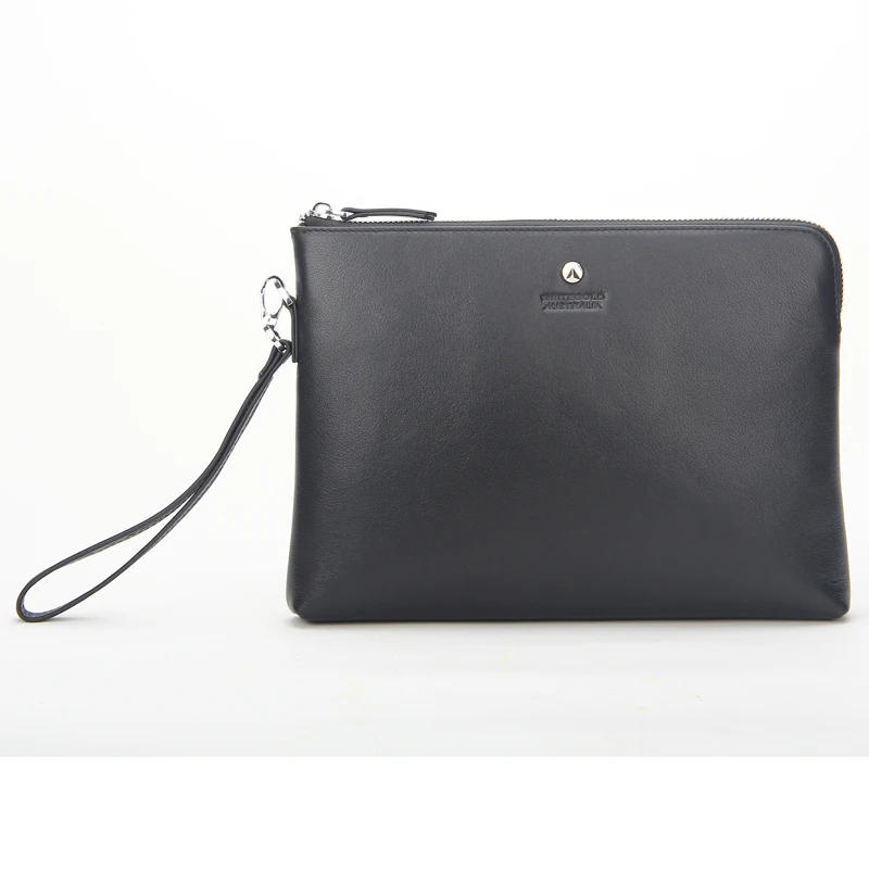 China Supplier Fashion PU Leather Hand Bags Clutch Bag with Zipper Strap