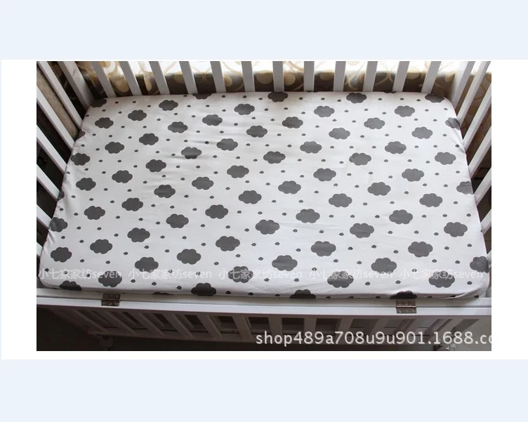 
100% cotton baby crib cot printed fitted sheet 
