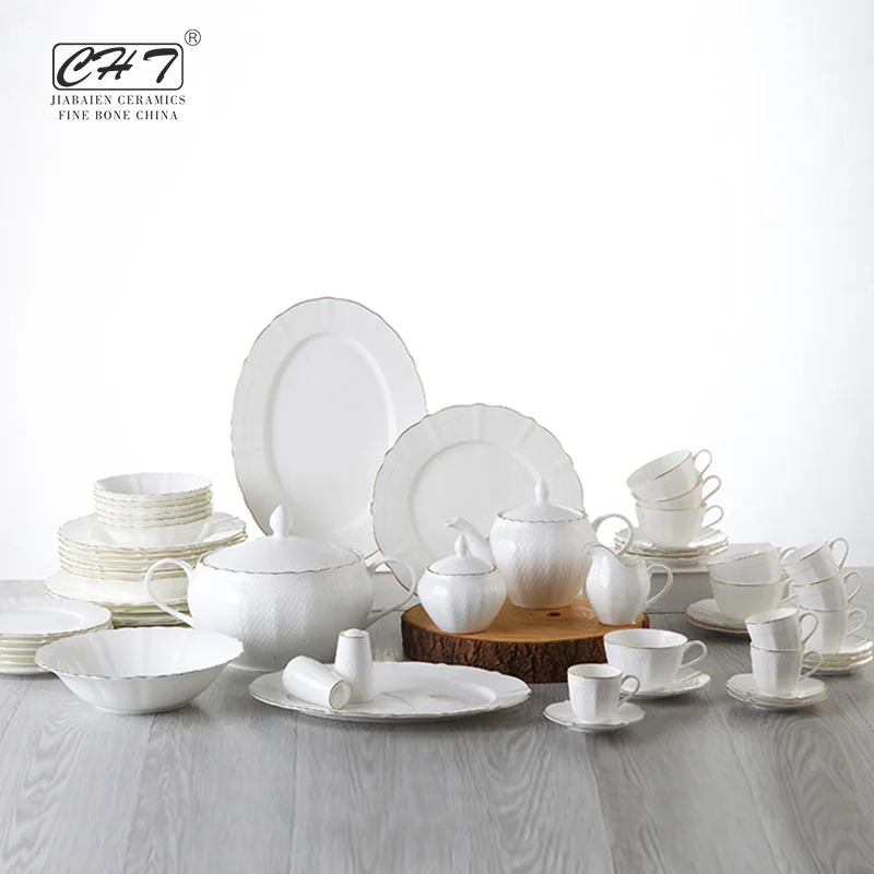 European style porcelain dinnerware set 72 pcs dinner set for restaurant