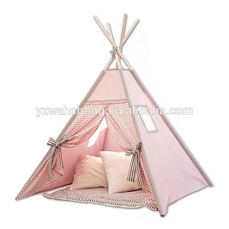 
Cotton Canvas Children Play House Teepee Indian Kids Tent 