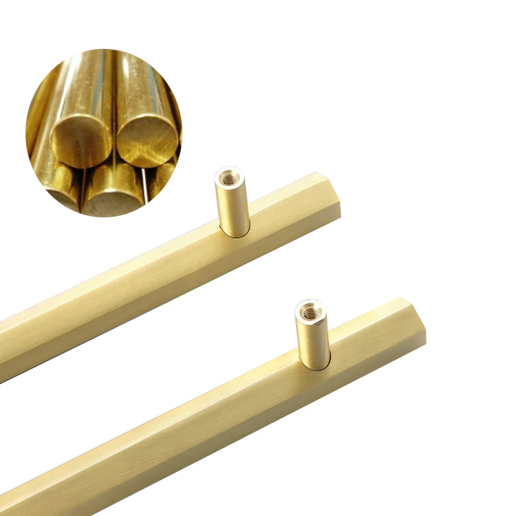 Pure copper metal handle wardrobe door handle cabinet pulls door handle for furniture