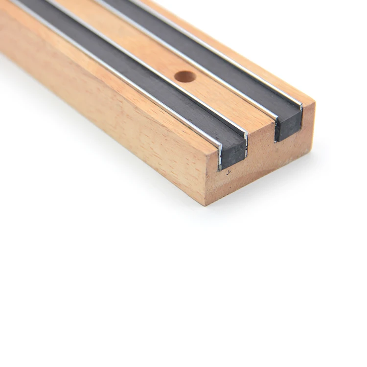 18 Inch rubber wood magnetic holder exposed rubber magnetic knife holder for wall