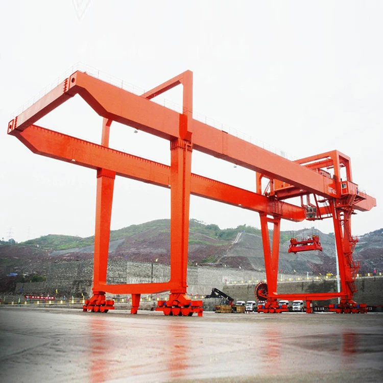 Double beams or girders rail mounted container gantry crane RMG crane