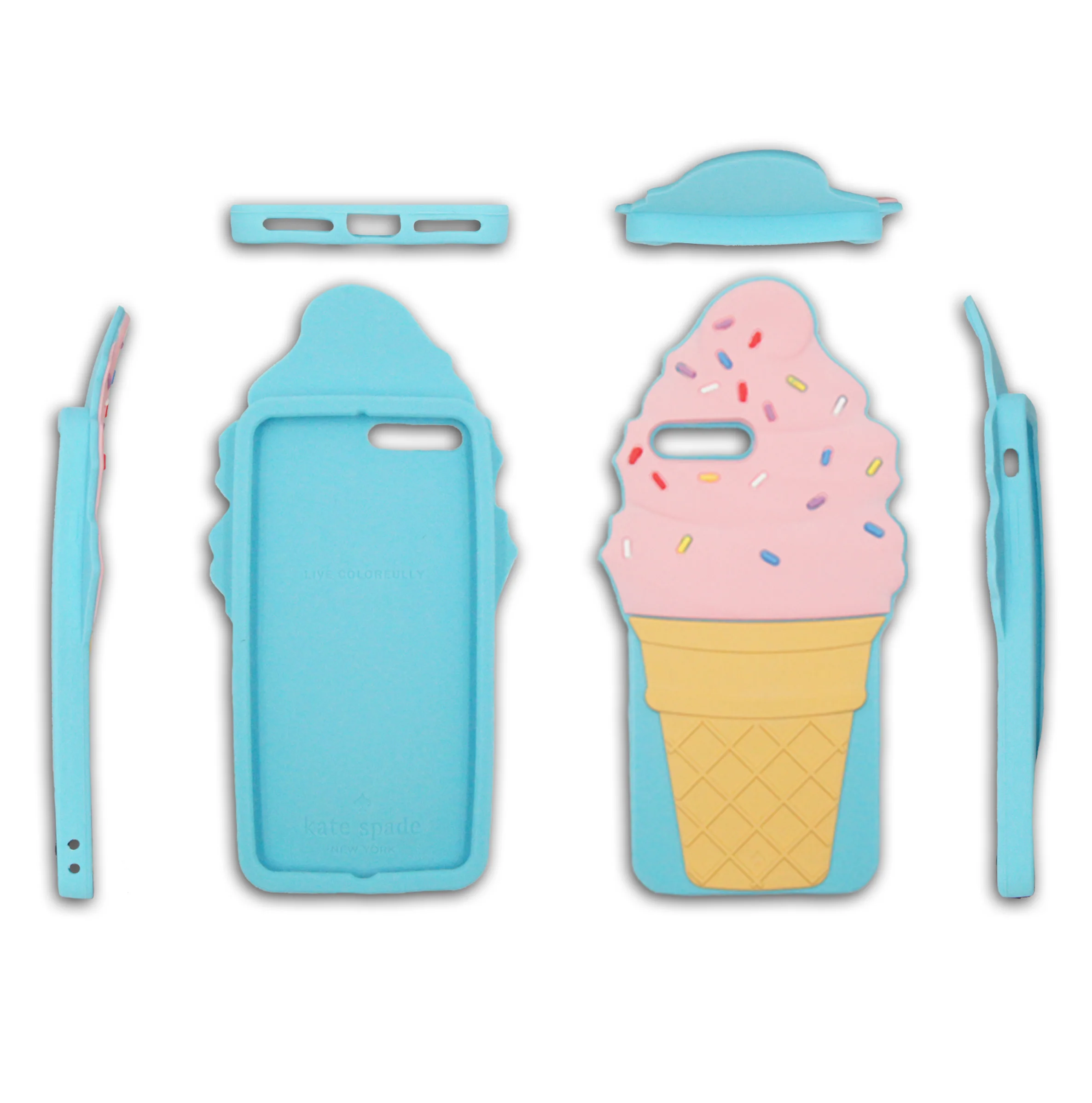 
Custom cartoon silicone ice cream phone case for iphone 6plus 